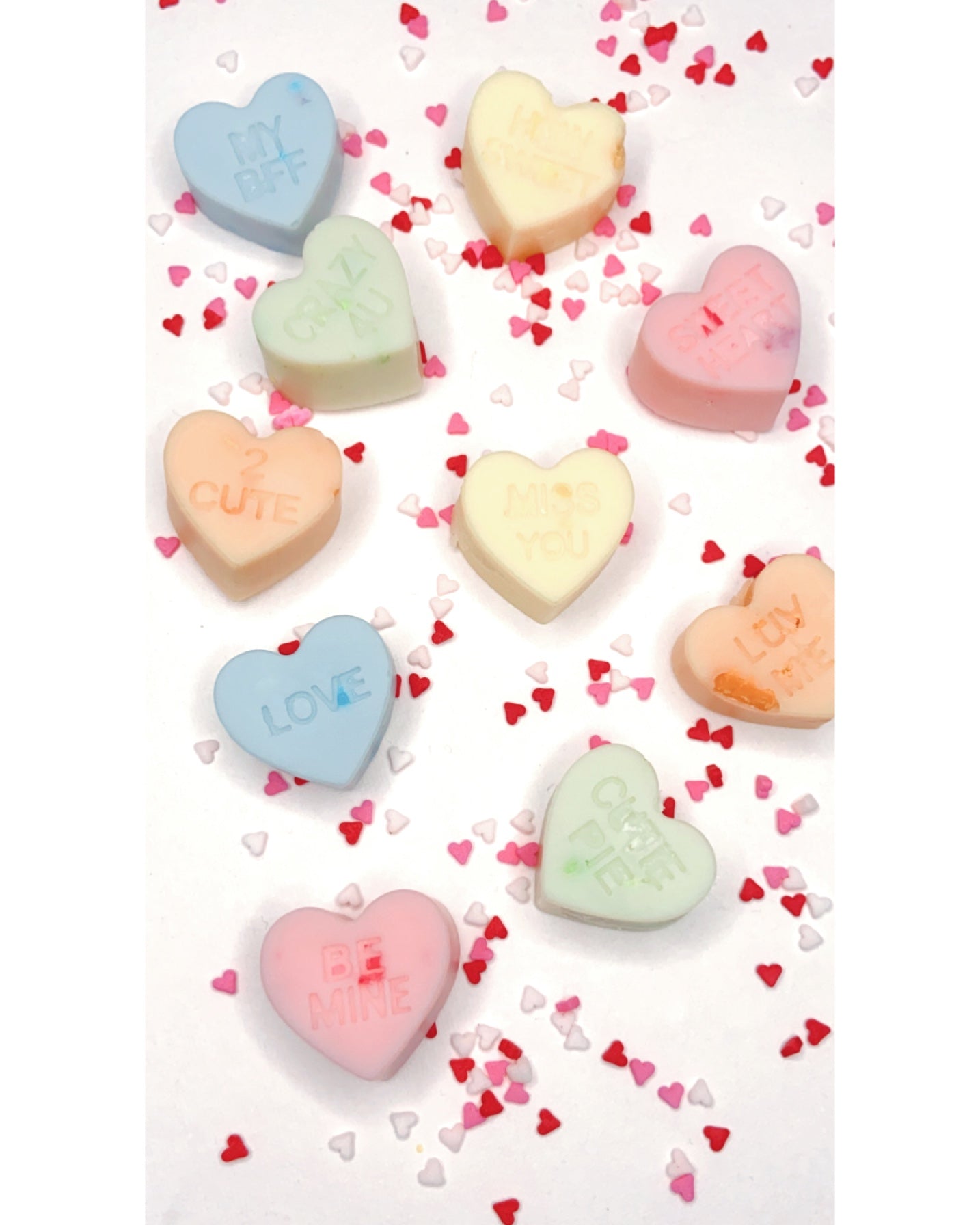 Conversation heart melts